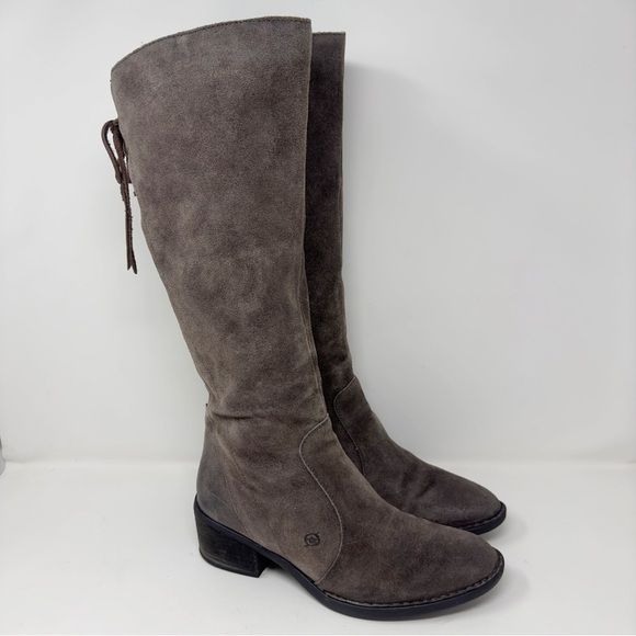 Born Women's Heeled Boots in Taupe Suede - Picture 1 of 9